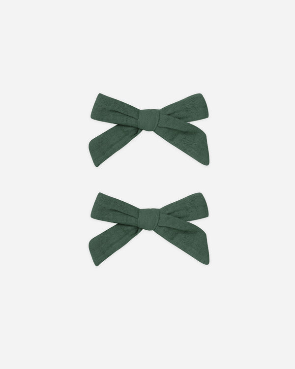 rylee cru Bows Set of 2 Green