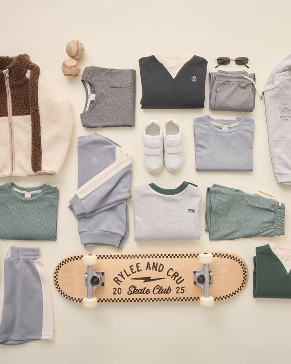 Rylee Cru Boxing Short Dusty Blue