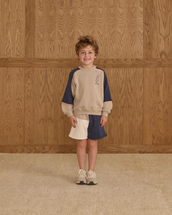 Rylee Cru Boxing Short Navy Color Block