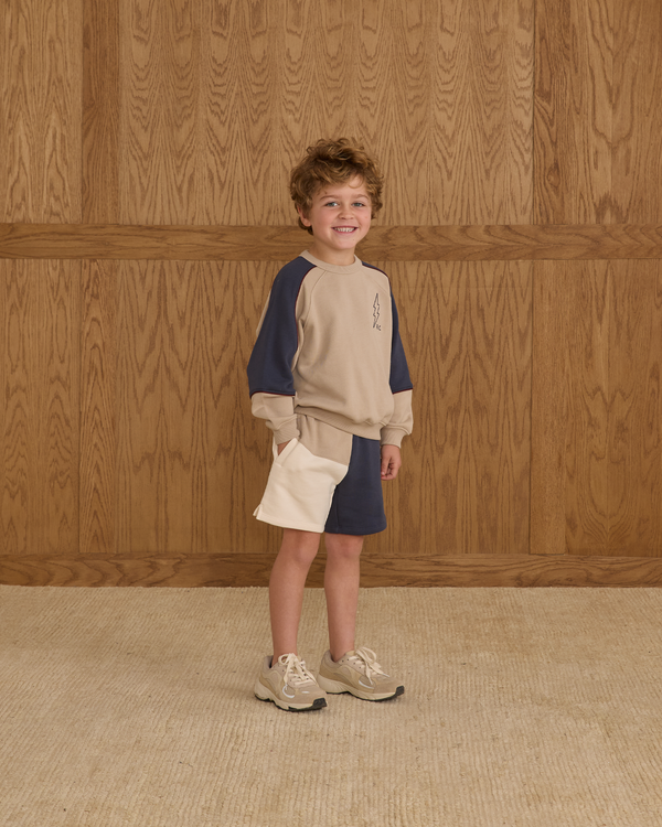 Rylee Cru Boxing Short Navy Color Block