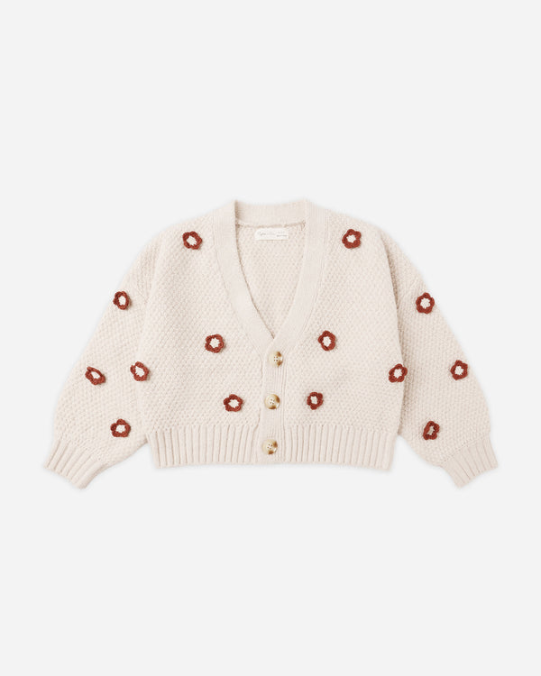 rylee cru Boxy Crop Cardigan Ruby Daisy
