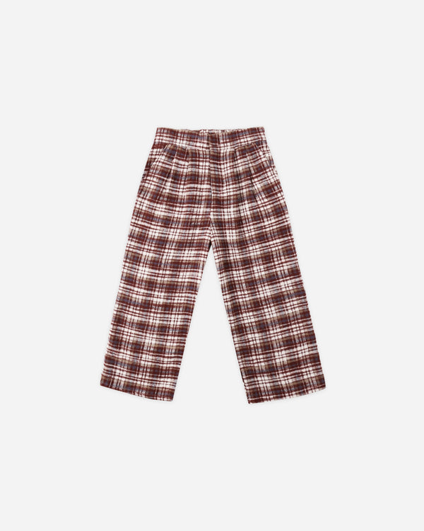 rylee cru Brooklyn Trouser Burgundy Plaid