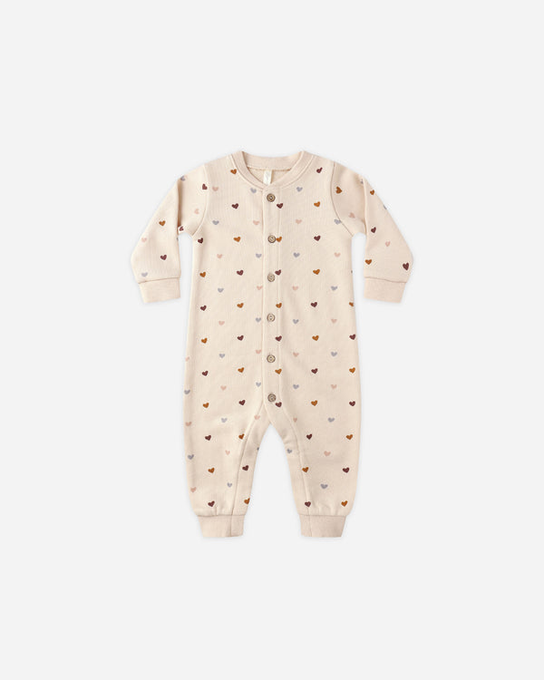 rylee cru Button Down Jumpsuit Hearts