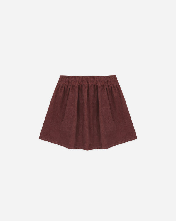 Rylee Cru Button Front Mini Skirt Burgundy