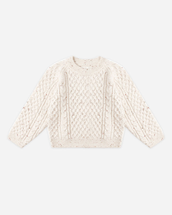 rylee cru Cable Knit Sweater Natural Speckled
