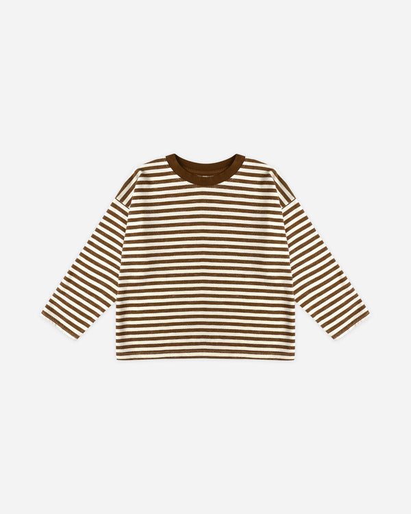 rylee cru Camden Long Sleeve Tee Brown Stripe
