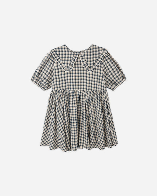 rylee cru Camille Dress Navy Check