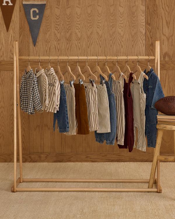 Rylee Cru Cargo Baby Overall Navy Pinstripe