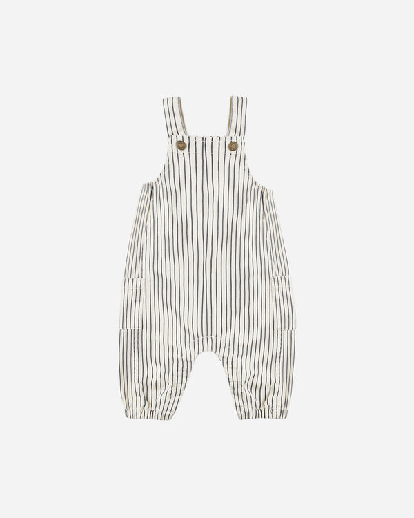 rylee cru Cargo Baby Overall Navy Pinstripe