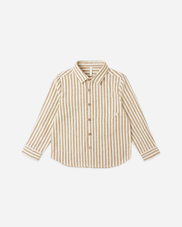 rylee cru Collared Long Sleeve Shirt Golden Stripe