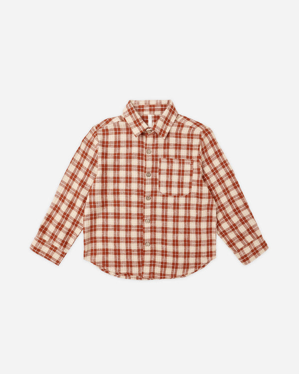 rylee cru Collared Long Sleeve Shirt Red Plaid