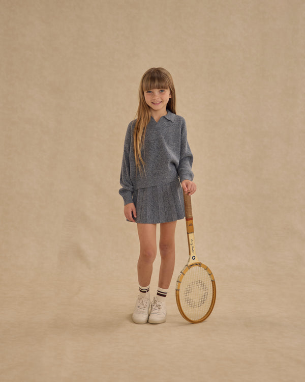 Rylee Cru Collared Sweater Heathered Grey