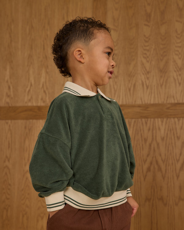 Rylee Cru Collared Sweatshirt Green