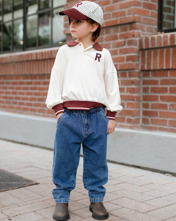 Rylee Cru Collared Sweatshirt Natural