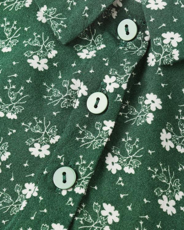 Rylee Cru Cora Romper Green Ditsy