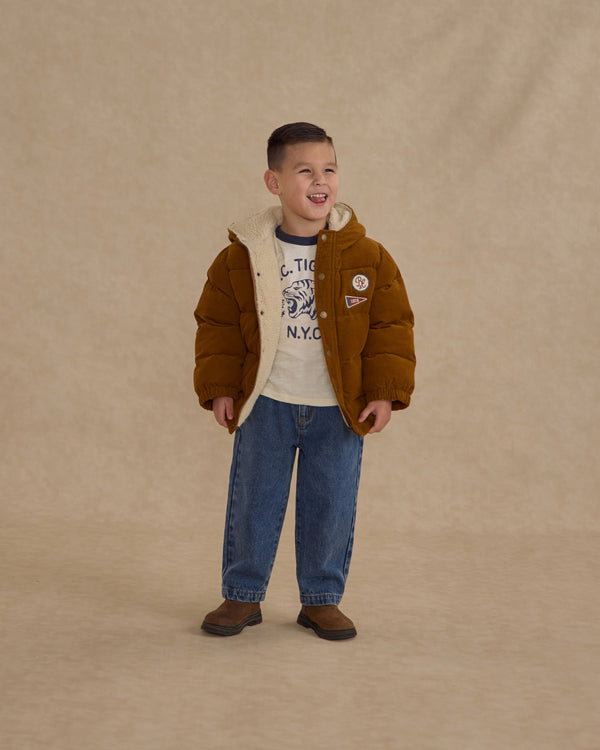 Rylee Cru Cord Puffer Jacket Golden