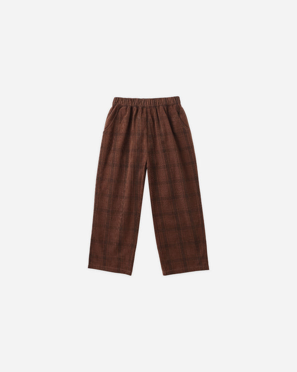 rylee cru Corduroy Baggy Pant Brown Plaid