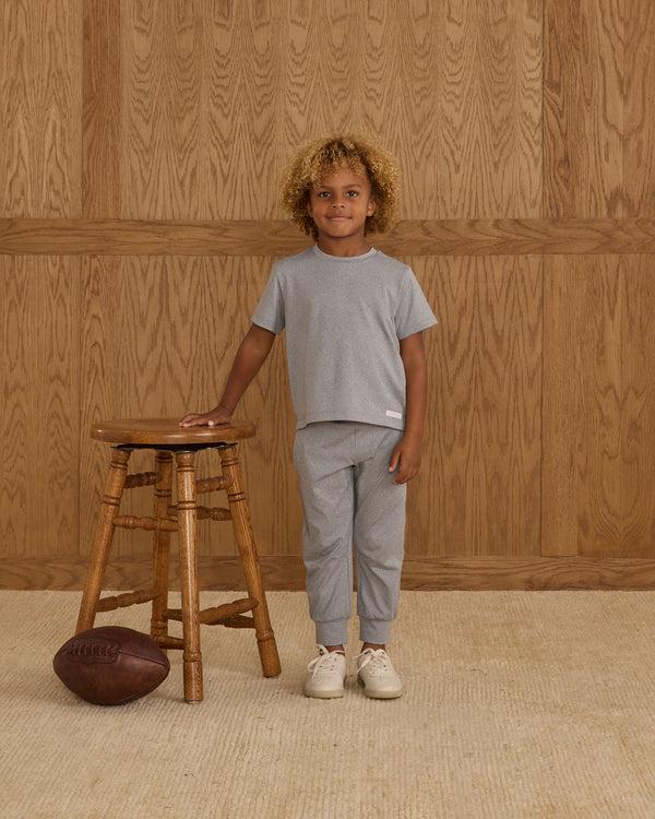 Rylee Cru Cove Essential Tee Heathered Dusty Blue