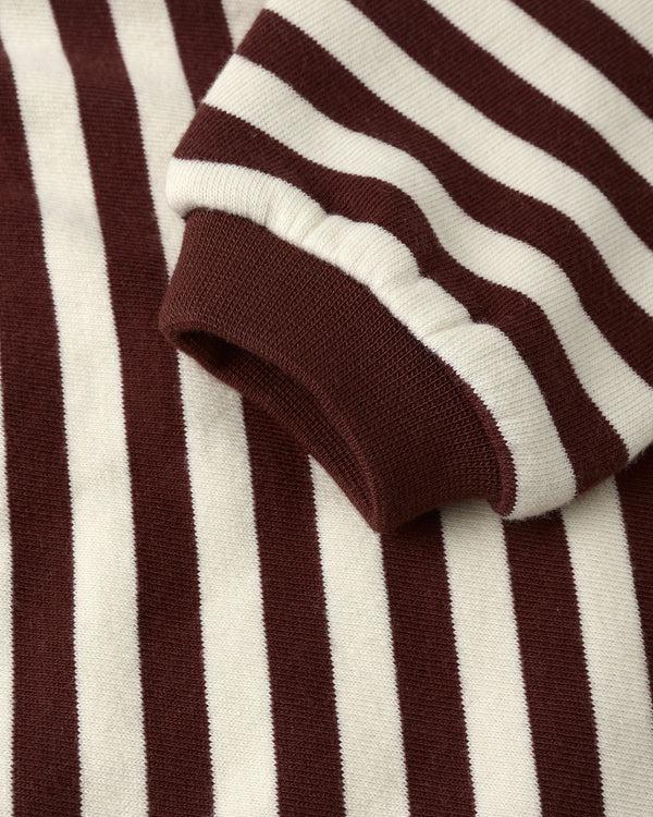 Rylee Cru Crewneck Romper Burgundy Stripe