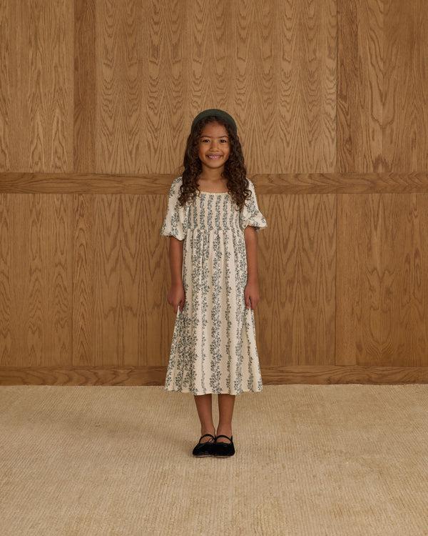 Rylee Cru Della Dress Green Vines