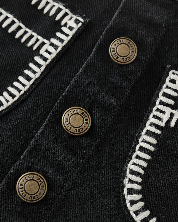 Rylee Cru Denver Mini Skirt Washed Black