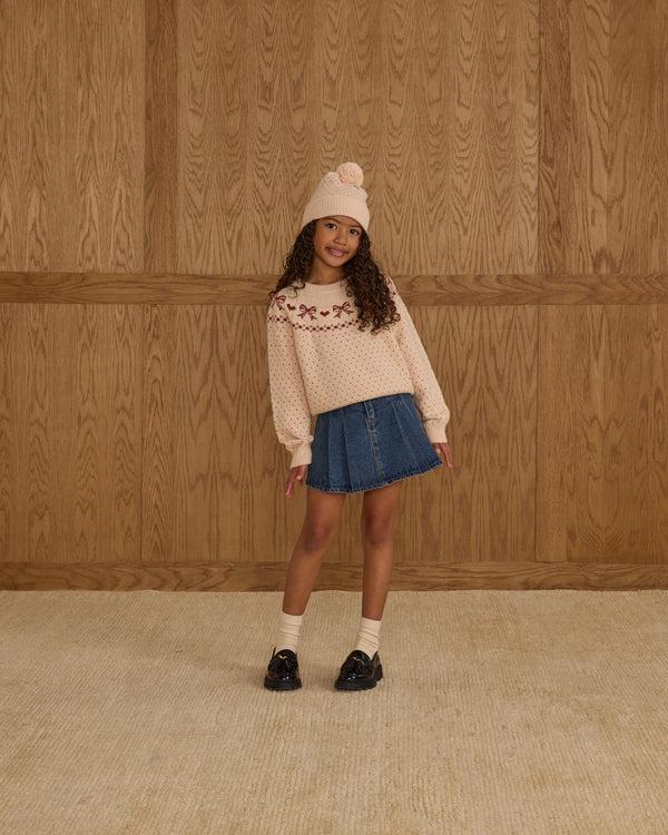 Rylee Cru Fair Isle Sweater Bows