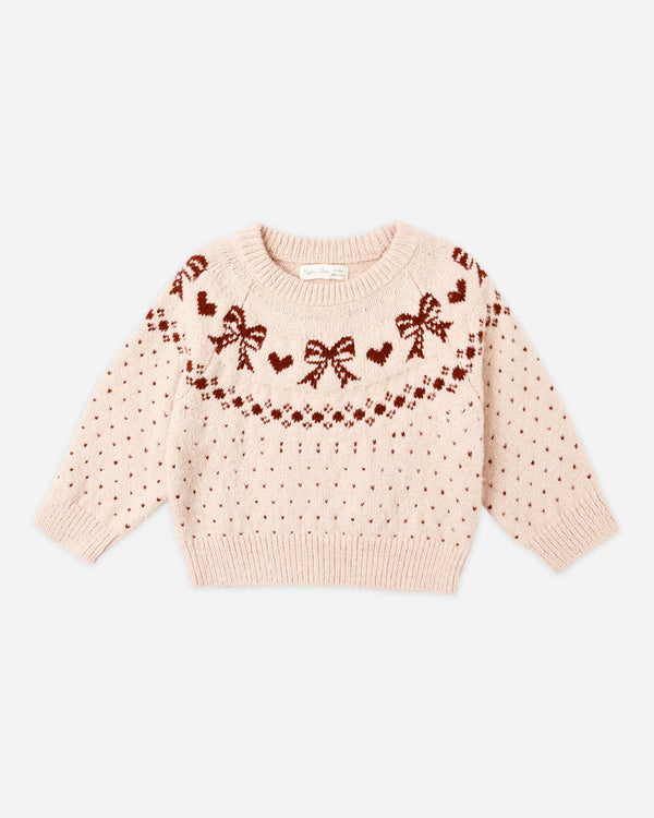 rylee cru Fair Isle Sweater Bows