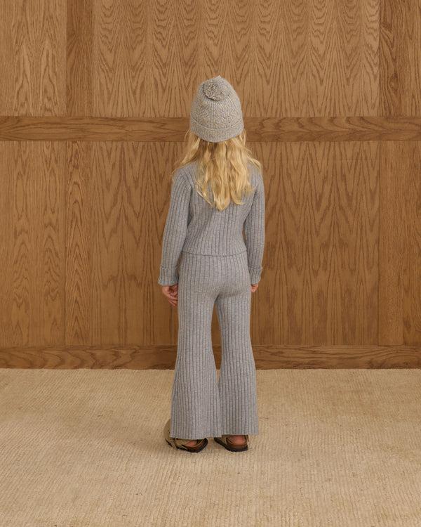 Rylee Cru Flare Knit Pant Dusty Blue