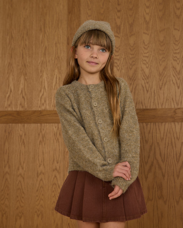 Rylee Cru Fuzzy Cardigan Evergreen