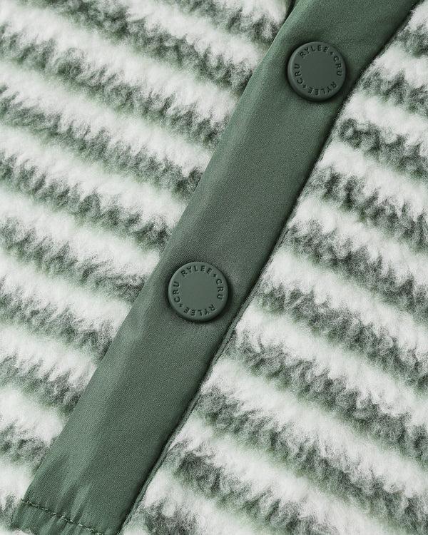 Rylee Cru Fuzzy Winter Jumpsuit Evergreen Stripe