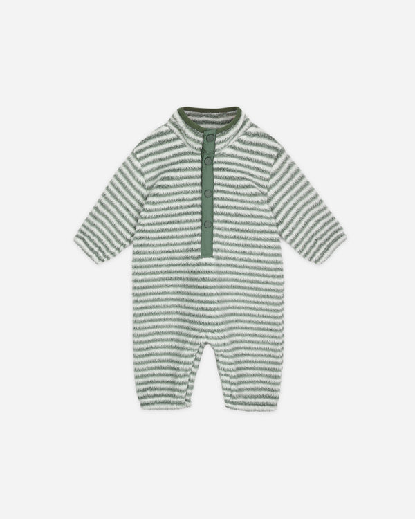 rylee cru Fuzzy Winter Jumpsuit Evergreen Stripe