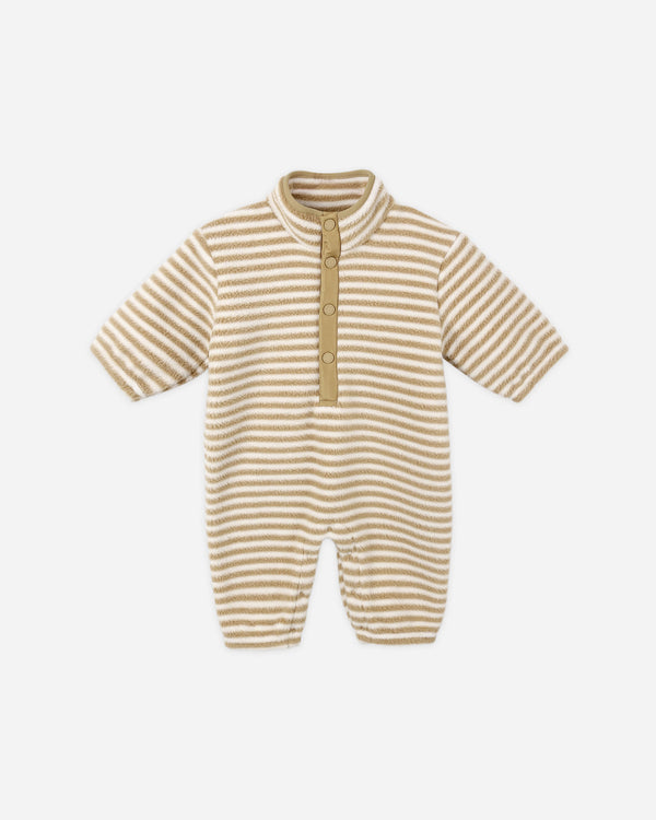 rylee cru Fuzzy Winter Jumpsuit Toffee Stripe