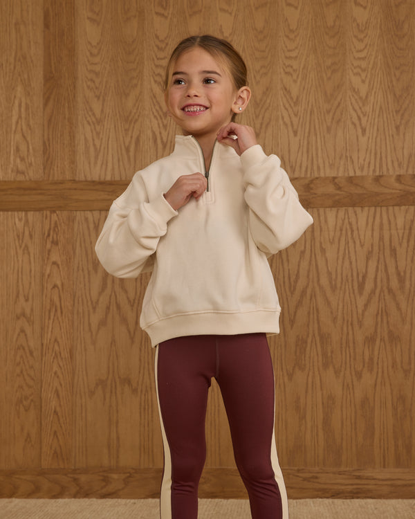Rylee Cru Half Zip Sweatshirt Natural