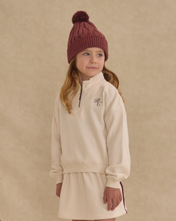 Rylee Cru Half Zip Sweatshirt Natural
