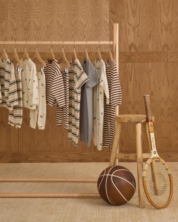 Rylee Cru Henley Jumpsuit Brown Stripe