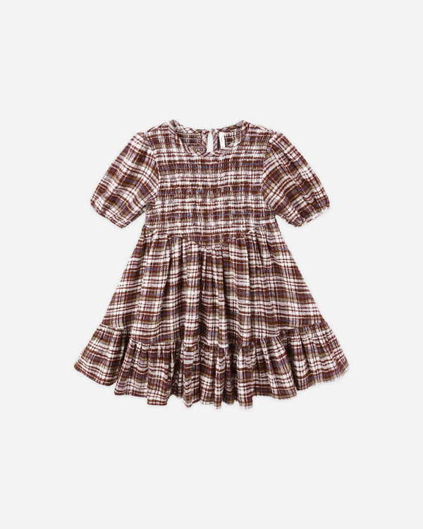 rylee cru India Dress Burgundy Plaid
