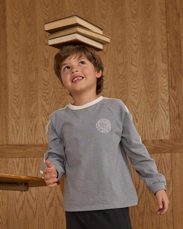 Rylee Cru Jersey Long Sleeve Tee Dusty Blue