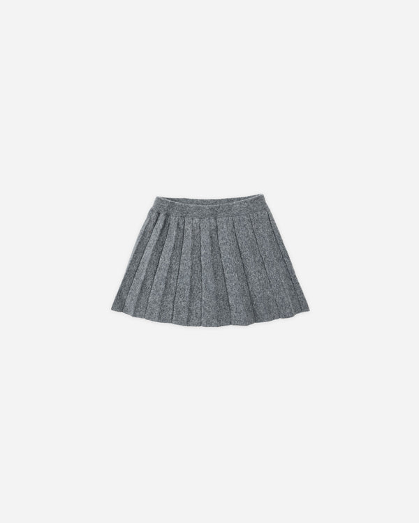 rylee cru Knit Pleated Skirt Heathered Grey