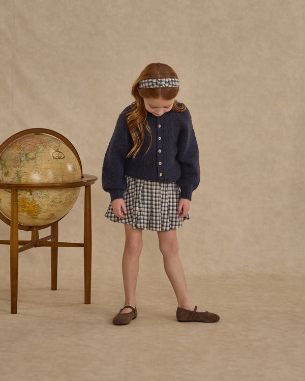 Rylee Cru Knotted Headband Navy Check