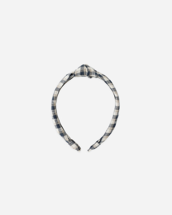 rylee cru Knotted Headband Navy Check