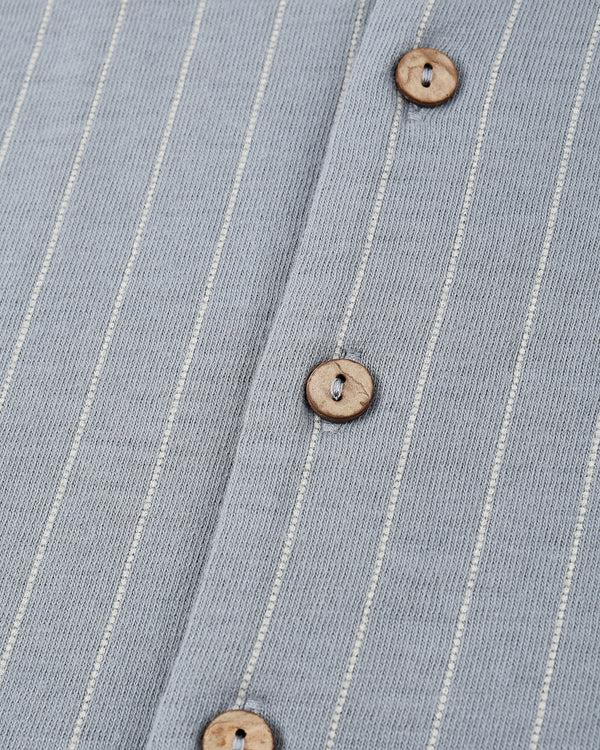 Rylee Cru Lapel Collar Shirt Blue Stripe