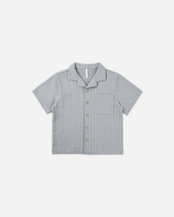 rylee cru Lapel Collar Shirt Blue Stripe