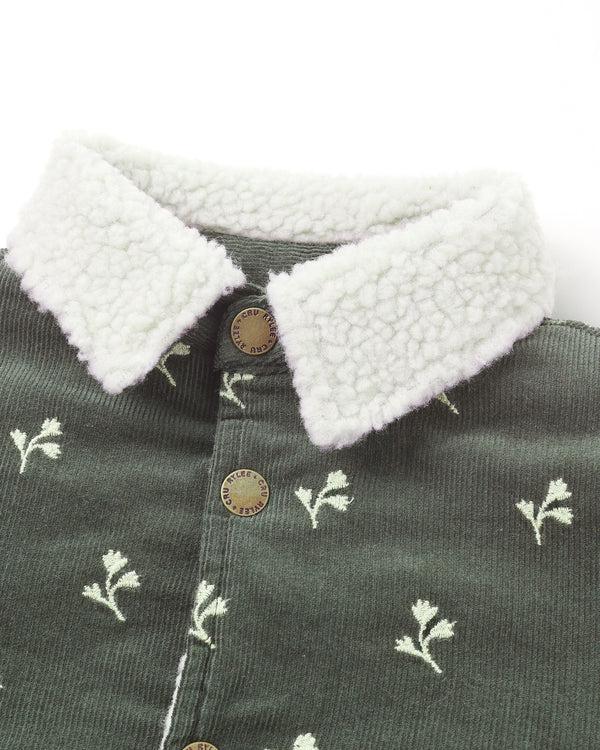 Rylee Cru Long Chore Coat Floral Embroidery