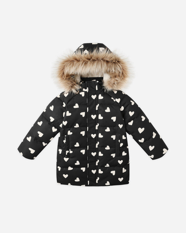 rylee cru Long Down Puffer Jacket Hearts