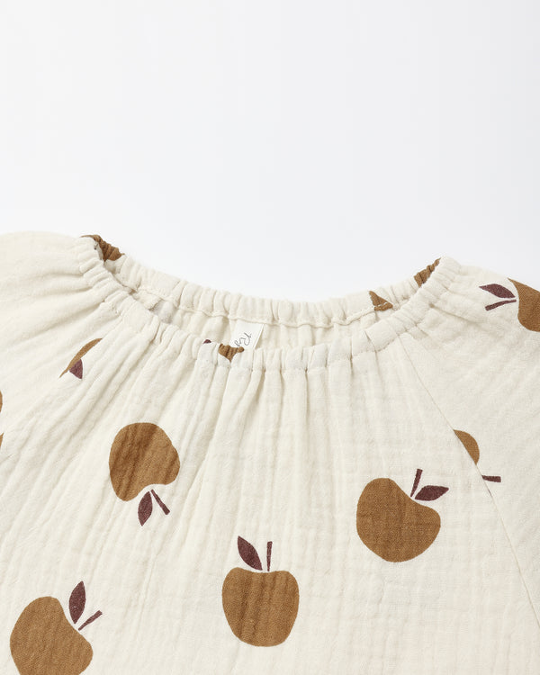 Rylee Cru Long Sleeve Bubble Romper Golden Apples