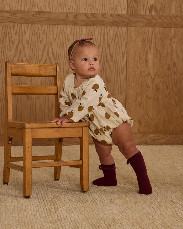 Rylee Cru Long Sleeve Bubble Romper Golden Apples