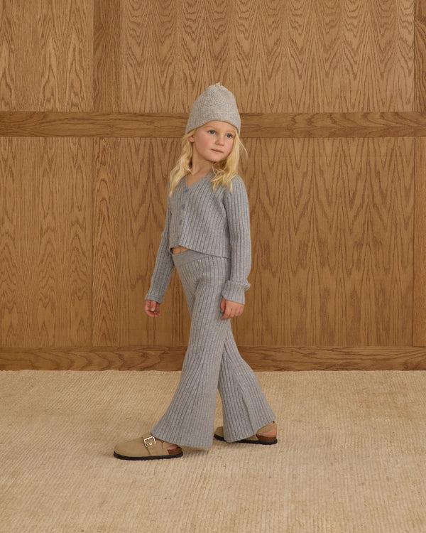 Rylee Cru Long Sleeve Knit Button Top Dusty Blue