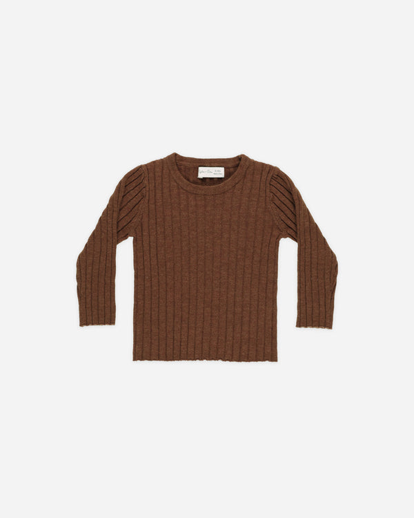 rylee cru Long Sleeve Knit Top Brown