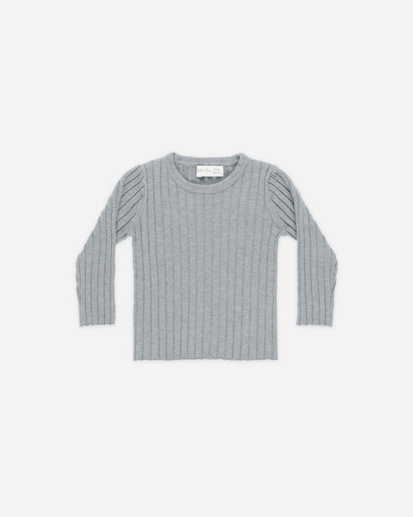 rylee cru Long Sleeve Knit Top Dusty Blue