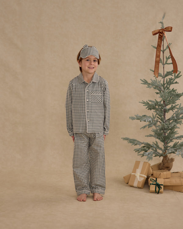 Rylee Cru Long Sleeve Pajamas Evergreen Gingham